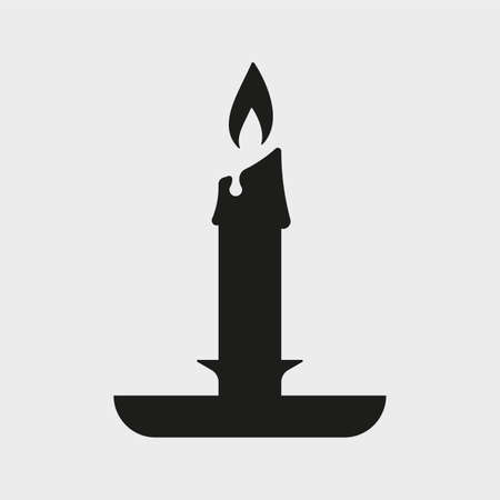 Burning candle. Vector shape icon or pictogramのイラスト素材