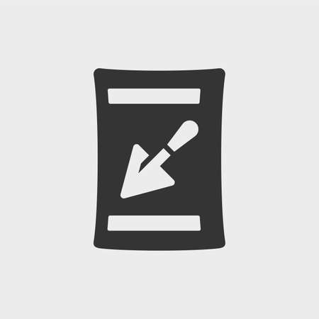 Package of cement. Simple black and white icon or pictogramのイラスト素材