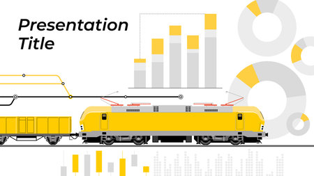Cover for presentations on railways. The colors of the elements can be changed. Strokes are editableのイラスト素材