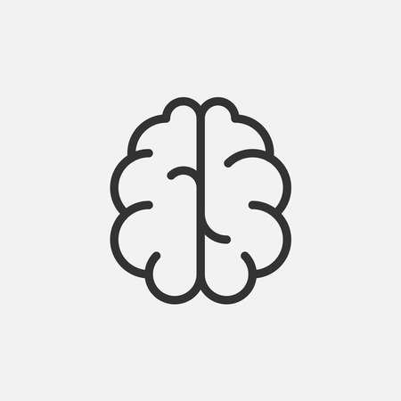 Brain or mind. Simple linear vector icon. Strokes are editableのイラスト素材