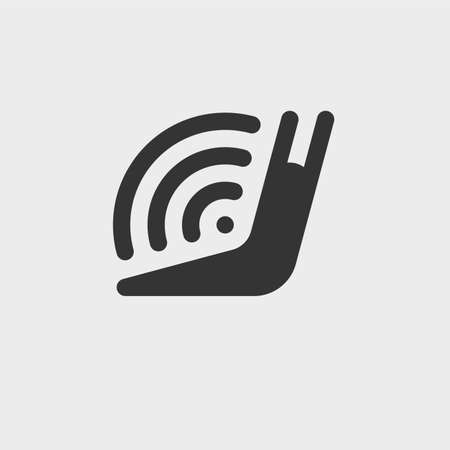 Simple vector icon or pictogram in the shape of a snailのイラスト素材