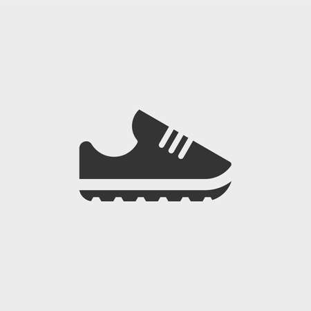 Sneakers. Simple black and white vector icon. Vector illustrationのイラスト素材
