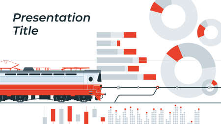 Cover for presentations on railways. The colors of the elements can be changed. Vector illustrationのイラスト素材