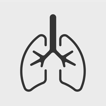 Lungs. Simple black and white iconのイラスト素材