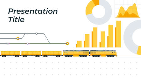 Cover for presentations on railways. The colors of the elements can be changed. Vector illustrationのイラスト素材