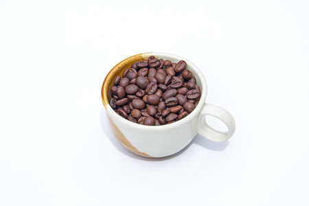 Coffee cup and coffee beans の写真素材