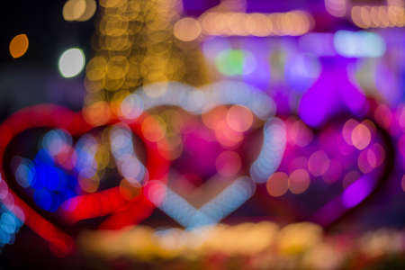 beautiful bokeh of heart for backgroundsの写真素材