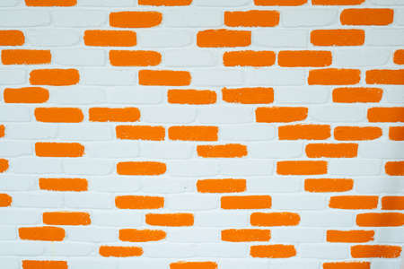 orange and white  Bricks wall.の写真素材
