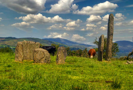 On the hilltop near the village of Kealkill in County Cork one can see beautiful example of an ancient stone circle.Ireland.の写真素材