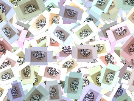 Abstract colorful background made from the brain in a box repetitions
