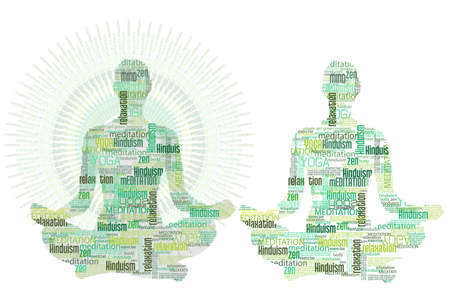  women practising Yoga meditationのイラスト素材