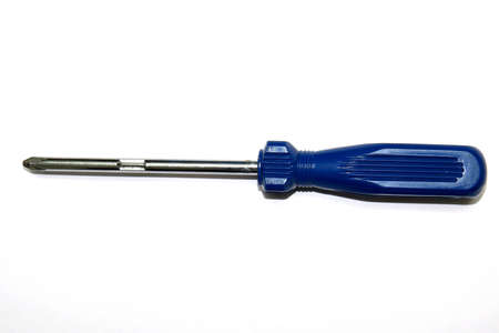 Blue color  screwdriver on white background,                        の写真素材