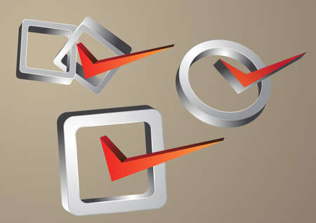 Three dimension Check Mark Symbolのイラスト素材