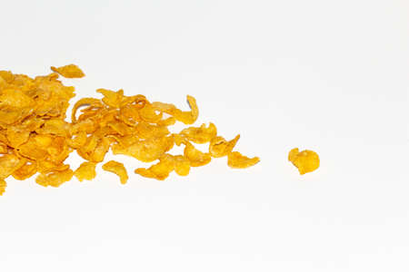 tasty cornflakes isolated on white background.の写真素材