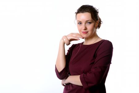 Portrait of a girl in formal clothes that thought about something