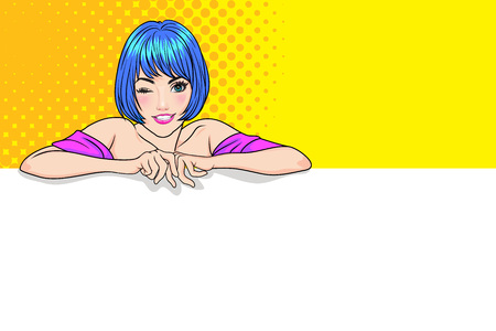 santa woman showing okay gesture action with background pop art comics style.のイラスト素材