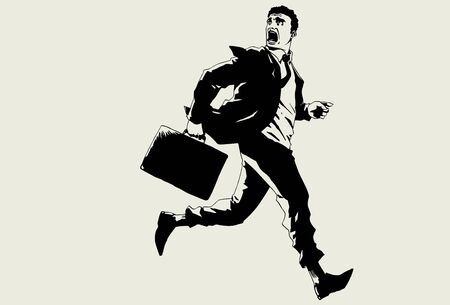 Hand drawn runaway businessmanのイラスト素材
