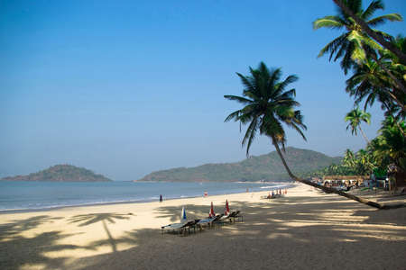 Tropical beach of Palolem, Goa, Indiaの写真素材
