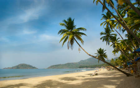 Tropical beach of Palolem, Goa, Indiaの写真素材