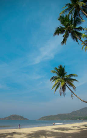 Tropical beach of Palolem, Goa, Indiaの写真素材