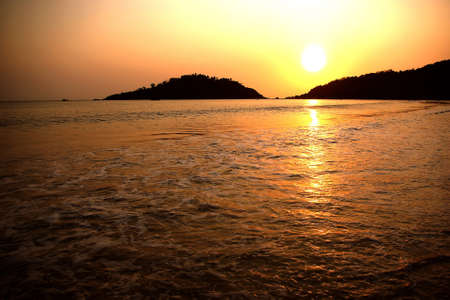 Beautiful sunset in the seaの写真素材