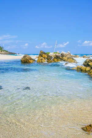 Tropical background - secret beach in Mirissa, Sri Lankaの写真素材