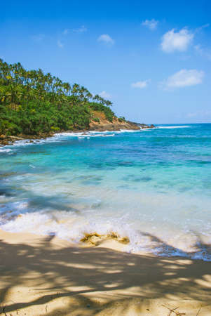 Tropical background - secret beach in Mirissa, Sri Lankaの写真素材