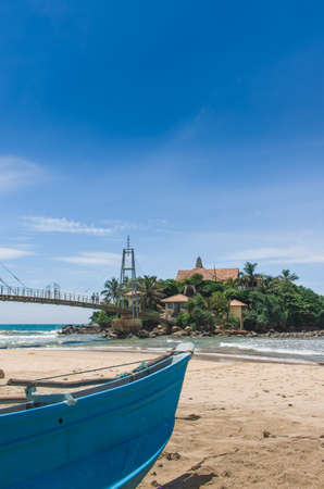 Parevi Dupatha Temple - Buddhist temple on Pigeon Island in front of the Matara city in Sri Lankaの写真素材