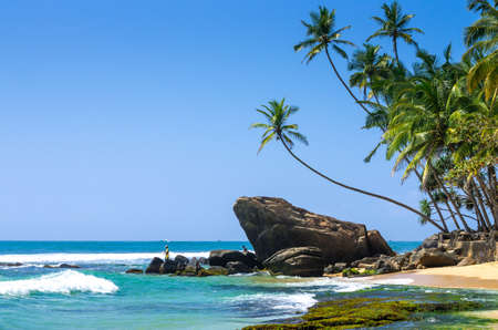 Tropical beach in Sri Lankaの写真素材