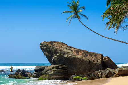Tropical beach in Sri Lankaの写真素材