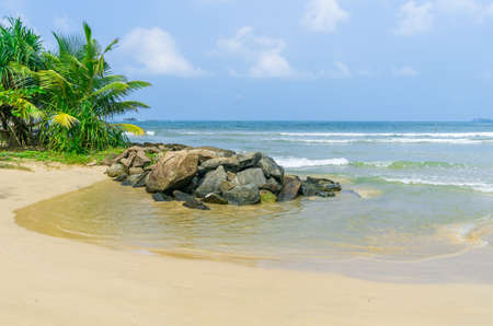 Tropical beach in Sri Lanka. Bentottaの写真素材