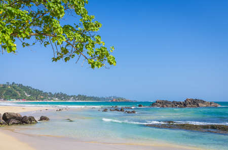 Tropical beach in Sri Lanka, Mirissaの写真素材