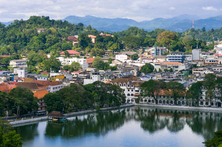 Kandy temple of the tooth and the lake, Kandy, Sri Lankaの写真素材
