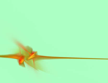 fractal illustration of line knot on green backgroundの写真素材