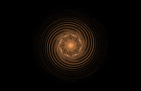 abstract fractal golden symmetric figure on black