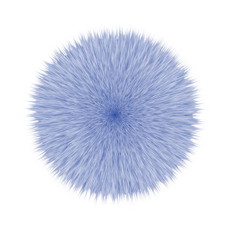 Blue Fluffy Vector Hair Ball, Illustration on White Backgroundのイラスト素材
