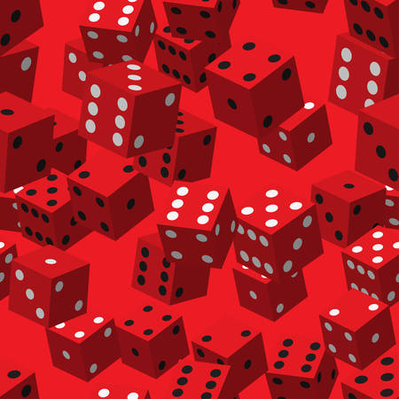 Red Dice Seamless Pattern Vector illustration.のイラスト素材