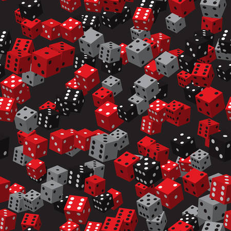 Red Black Grey Dice Seamless Pattern Vector illustration.のイラスト素材