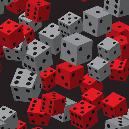 Red and gray Dice Seamless Patternのイラスト素材