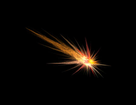 combustion on black background, fractal rendered illustration