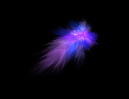 blue combustion on black background, fractal illustration