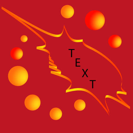 Frame of Golden Tape and Golden Balls on Redのイラスト素材