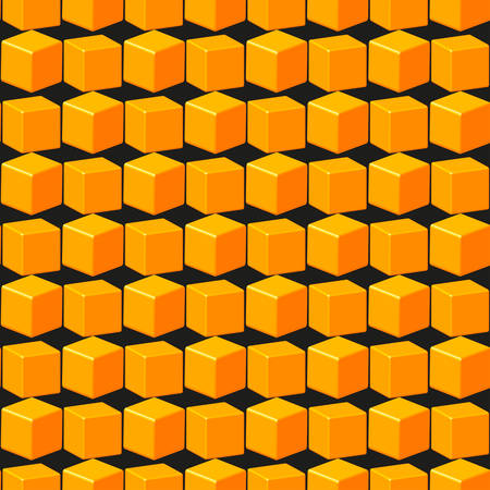 Gold Cubes Pattern on Blackのイラスト素材