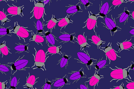 Color Bugs Illustration Seamless Patternのイラスト素材