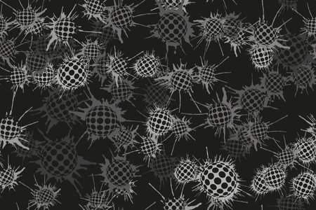 Halftone Blot Monochrome Balls Seamless Backgroundのイラスト素材