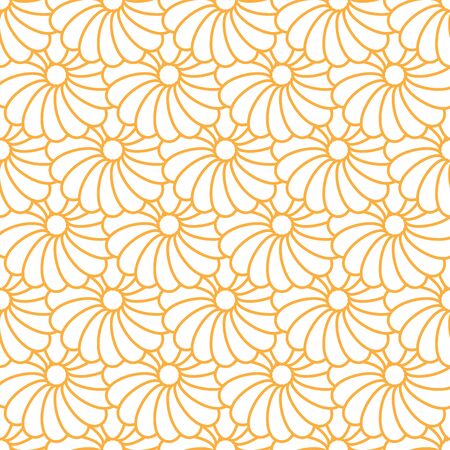 Light yellow flower pattern on the white background. this seamless graphic can be used as pattern or applied in any kind of artwork such as screening on fabric or backdrop.のイラスト素材