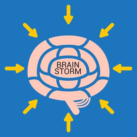 There is a simple illustrate of brain storm this is one part of the process  how to solve the problems.のイラスト素材
