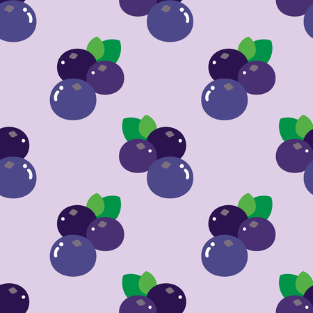 Big purple blueberry is set as a seamless pattern on the light violet background.
のイラスト素材