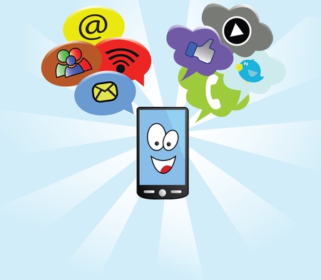 Social Smartphone that have many usesのイラスト素材