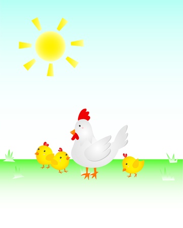 Chicken Familyのイラスト素材